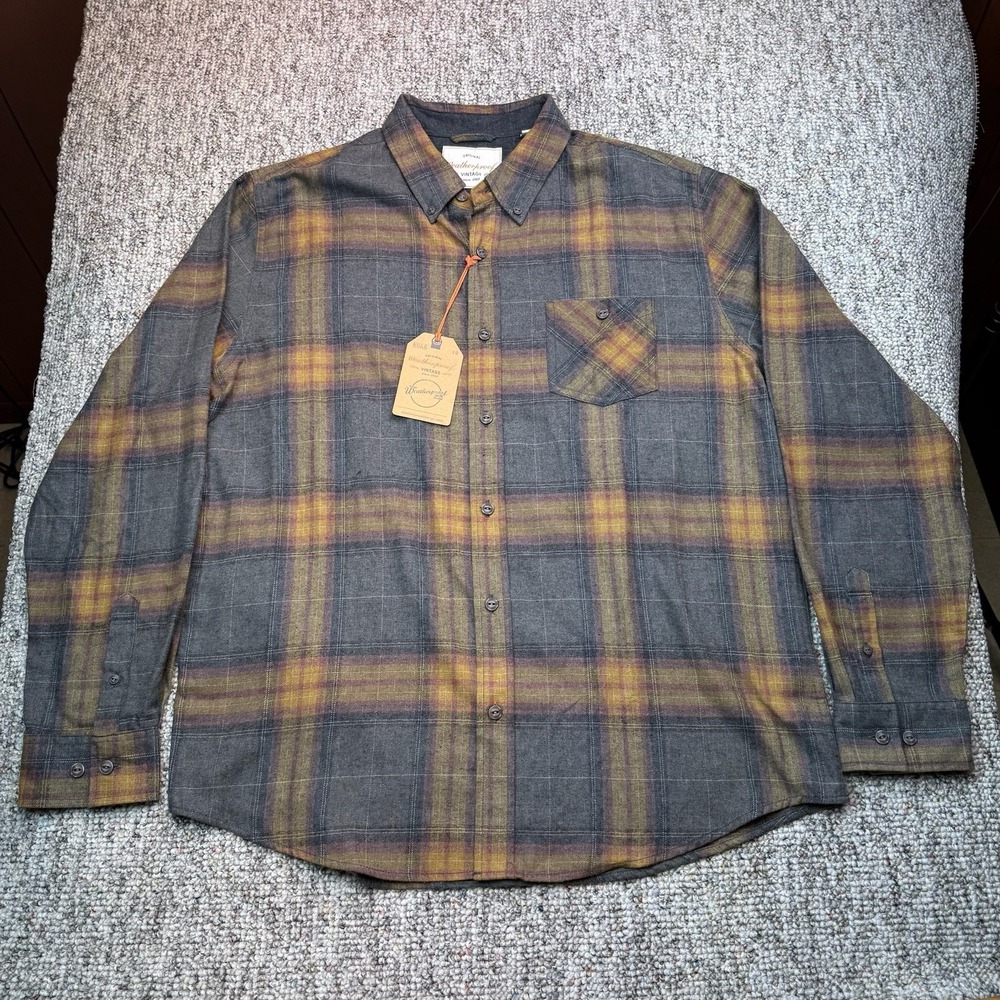 Weatherproof Vintage Shirt Mens XL Flannel Plaid Long Sleeve Button Down NWT